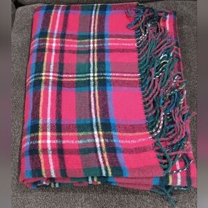 Throw Blanket Buffalo Plaid Roca Home Portugal Red Black 50"x 61" Oversized Toss